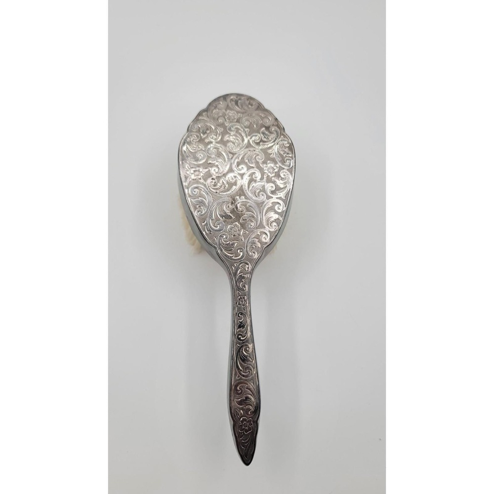 Antique Reuge Ste-Croix Silver Hairbrush Music Box Swiss Movement West Germany